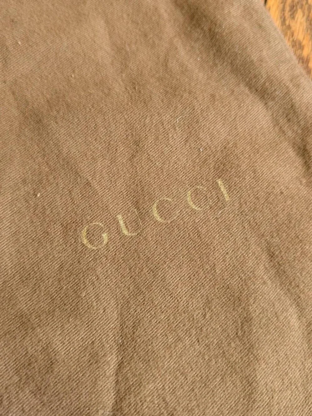 Gucci Brown Cotton Flannel Dust Bag for Storage or Travel